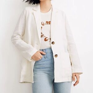 MADEWELL NWT Linen Dorset Blazer Size Small Effortless Casual Chic Modern